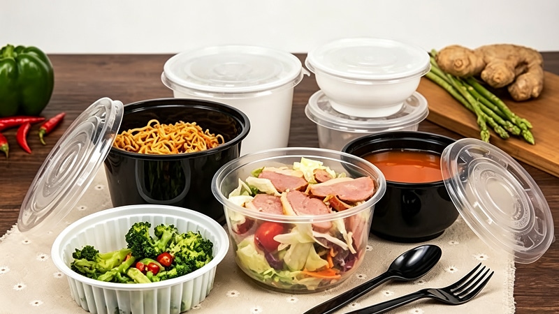 Disposable plastic food containers