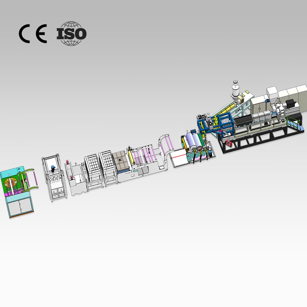 SWT-75s/100/60 PP three-screw five-layer co-extrusion sheet line