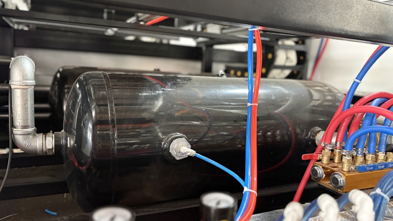 Plastic cup machine gas tank