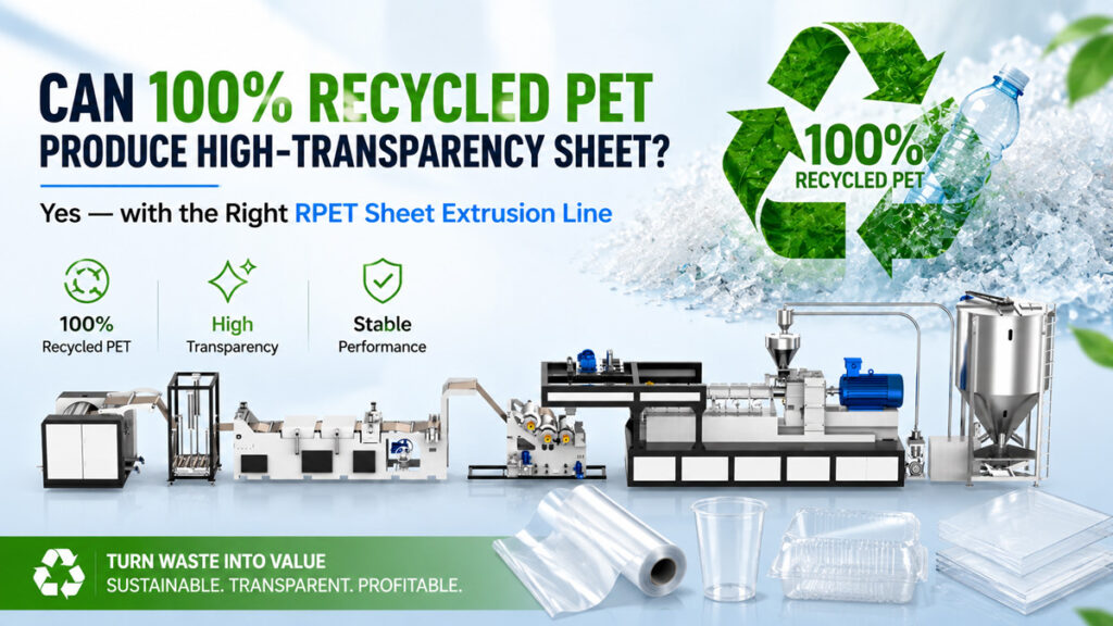 RPET-sheet-extrusion-line-capable-of-producing-100%-recycled-material