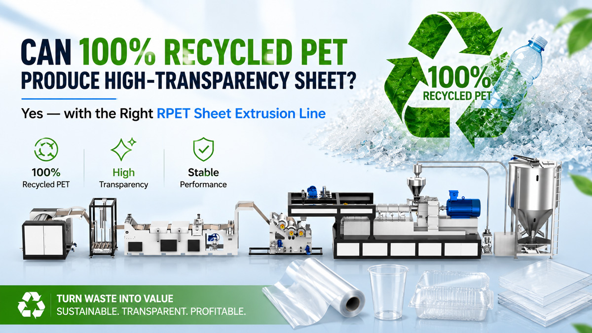 RPET-sheet-extrusion-line-capable-of-producing-100%-recycled-material